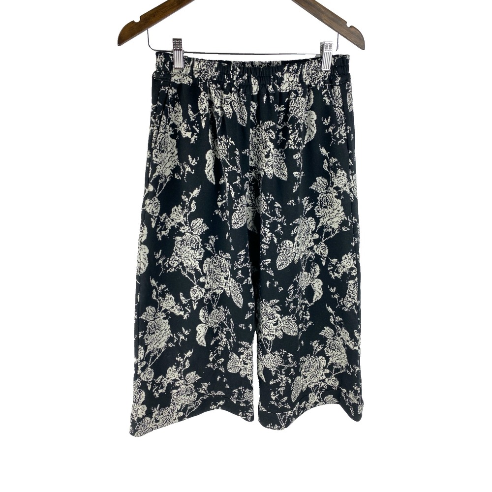 Buru Womens L / XL‎ Wide Leg Cropped Flare Pull On Floral Printed Pants